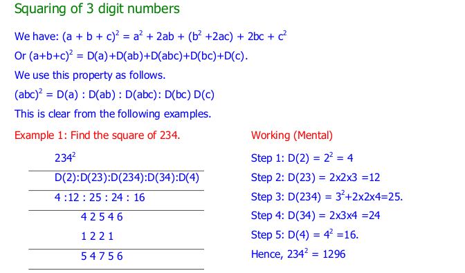 square of 3 digit number