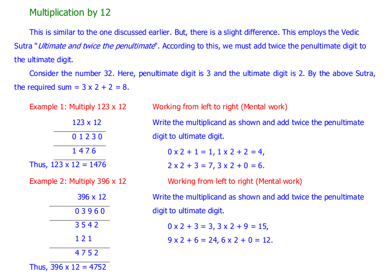 Multiply by 12