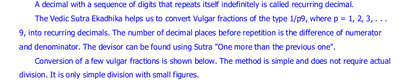 Recurring numbers