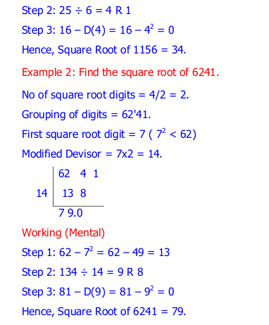 squareroot example